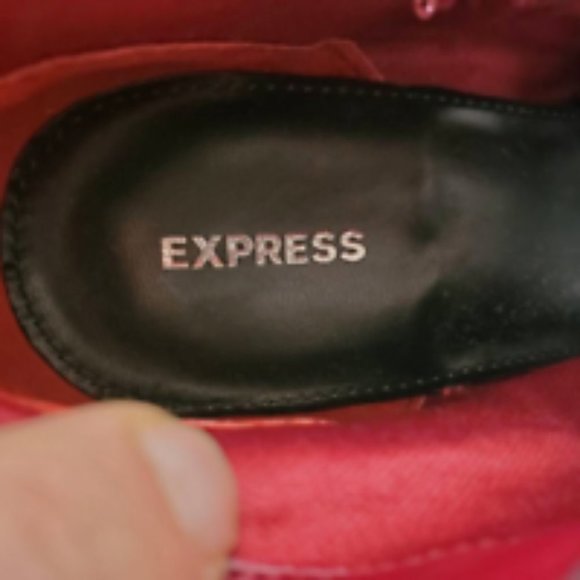 Express Womens Ankle Boots Booties Black Wedge Heels Pointed Toe Pull Ons 8 - Picture 8 of 10